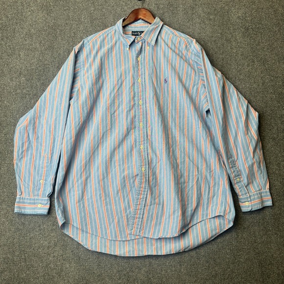 Ralph Lauren Other - VTG Ralph Lauren Button Down Shirt Mens XL Blue OCBD Striped Classic Fit Oxford